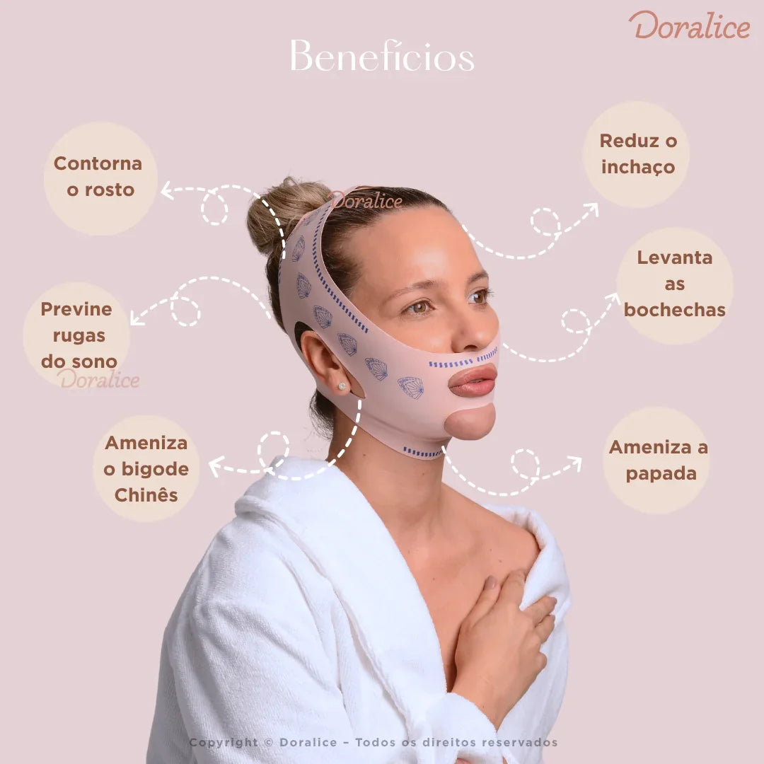 V-Revitalize™ - Máscara de Contorno Facial - Suaviza Rugas, Papada e Modela o Rosto