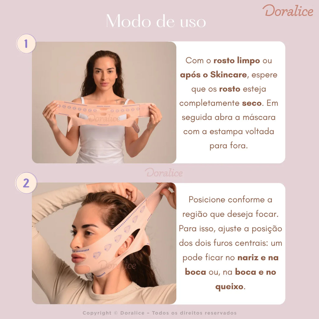 V-Revitalize™ - Máscara de Contorno Facial - Suaviza Rugas, Papada e Modela o Rosto