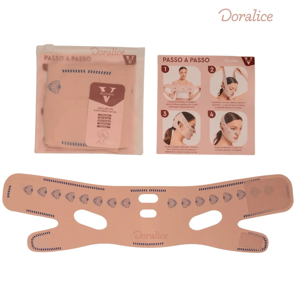 V-Revitalize™ - Máscara de Contorno Facial - Suaviza Rugas, Papada e Modela o Rosto